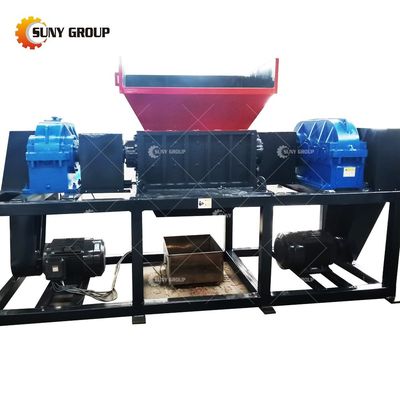 15000W déchiqueteuse à double arbre pour déchets de pneus en plastique poudre d'aluminium industrielle