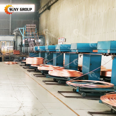 12000T/an ligne de production continue de coulée de barres de cuivre vers le haut pour l'électroextraction du cuivre