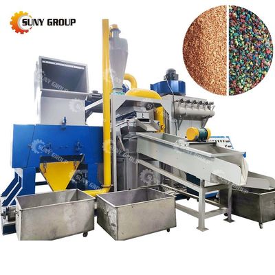 Taux de tri 99% Déchets de ferraille de câble de recyclage de câbles de cuivre Granulateur Machine de séparation