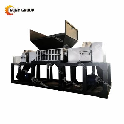 Machine à déchiqueter les déchets électroniques à double arbre pour le recyclage des déchets plastiques et métalliques, de 15 kW